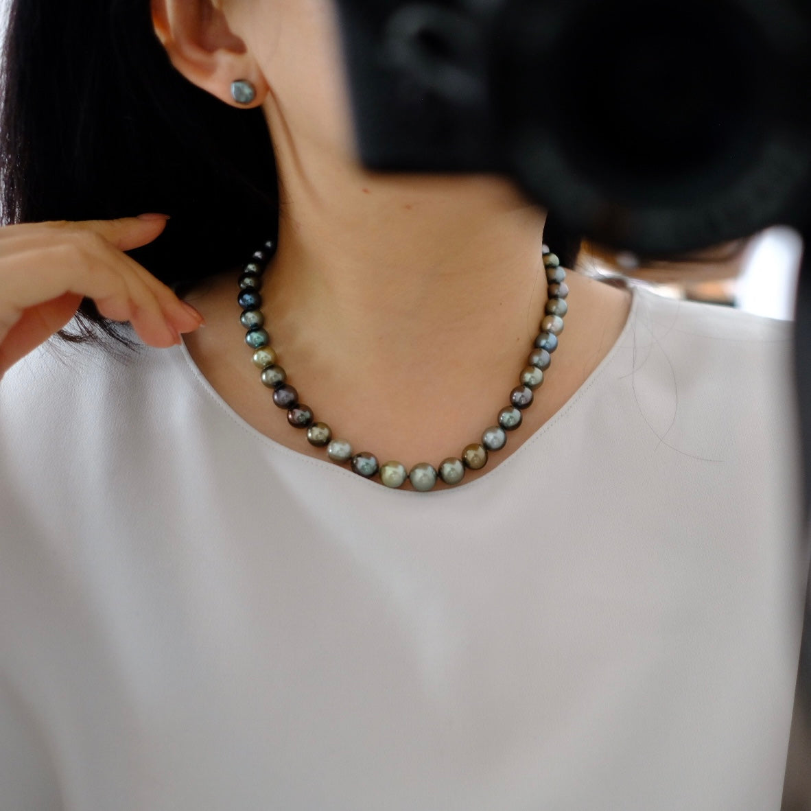 Tahitian Morandi Necklace, 8.3-11mm, Pearl Necklace, GUILD Certificate