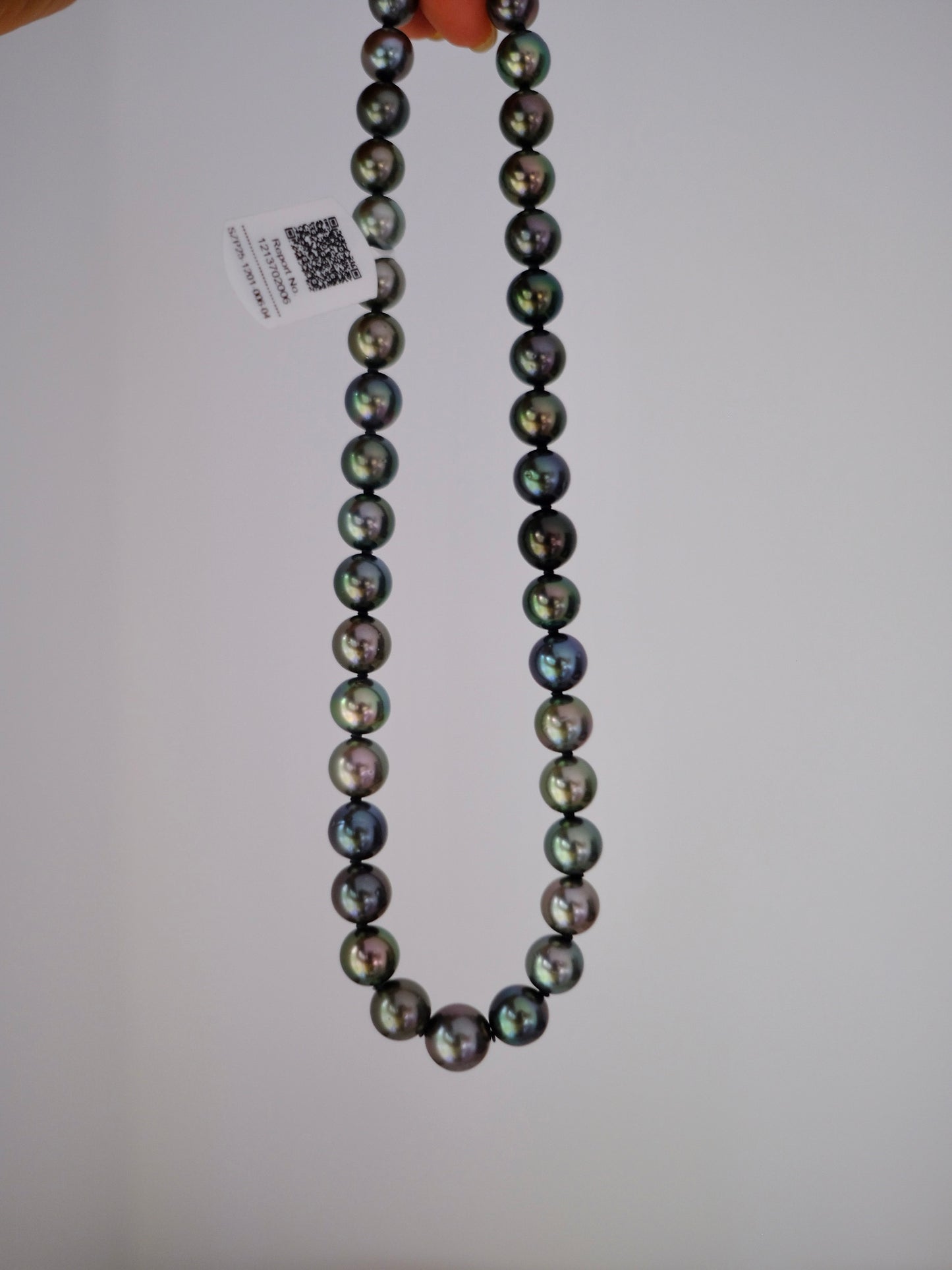 Tahitian Platinum Gray Necklace, 9.1-12.1mm, Pearl Necklace, GUILD Certificate