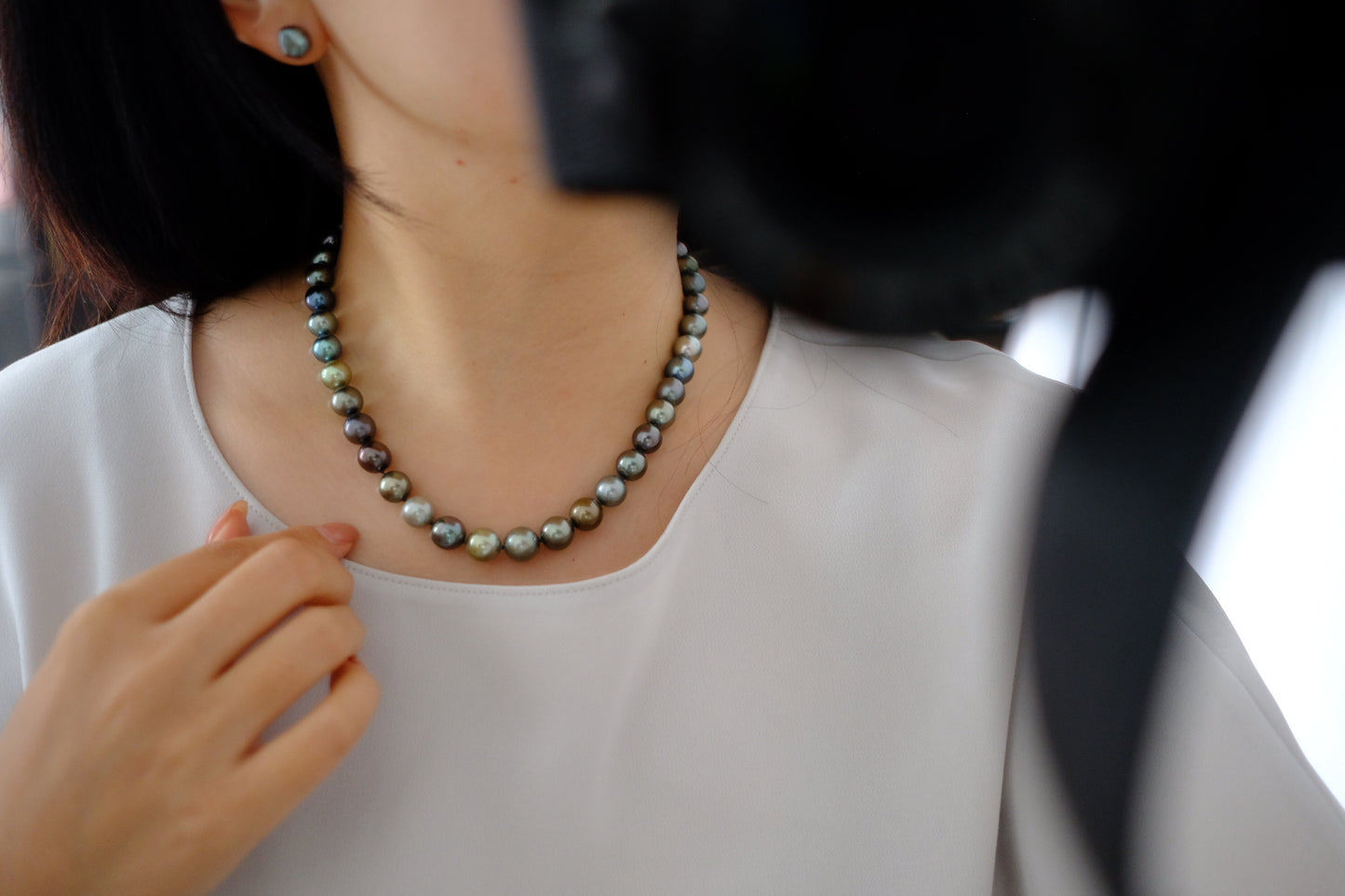 Tahitian Morandi Necklace, 8.3-11mm, Pearl Necklace, GUILD Certificate