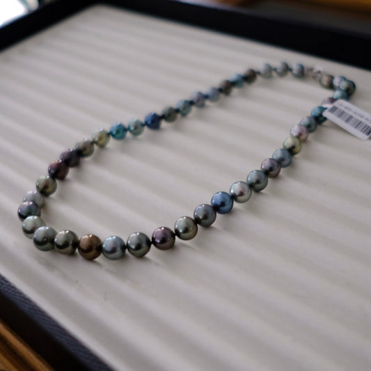 Tahitian Morandi Necklace, 8.3-11mm, Pearl Necklace, GUILD Certificate