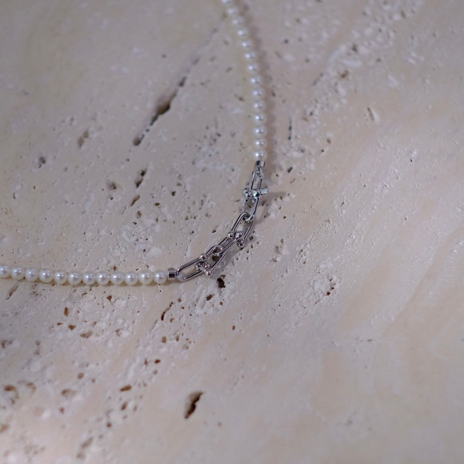 White Freshadama Freshwater Pearl Necklace, 3.5-4mm, 20 Inch
