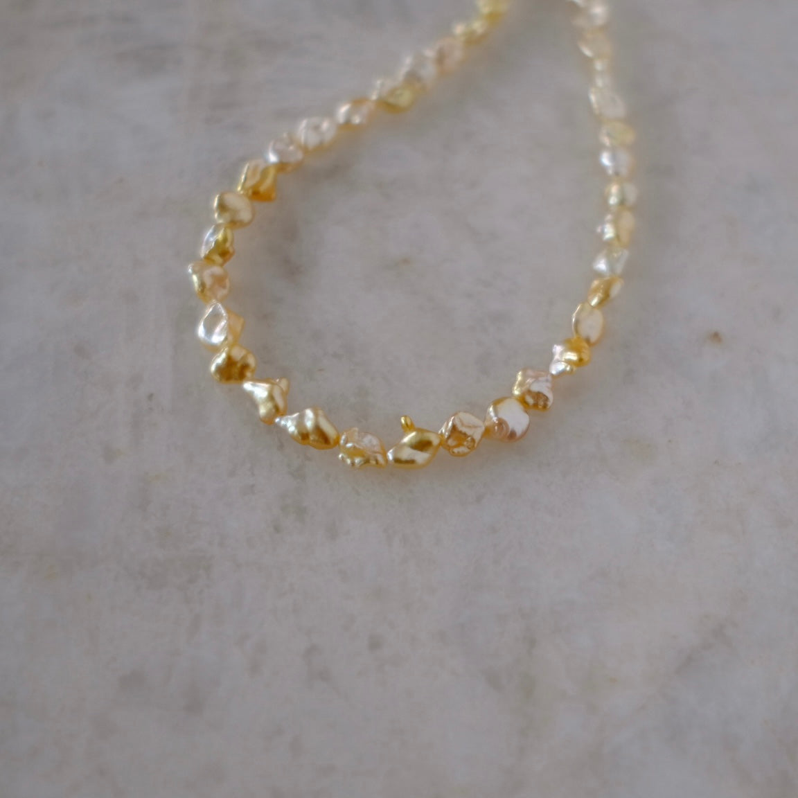 Golden South Sea Pearl Necklace, Keshi, 4-7mm