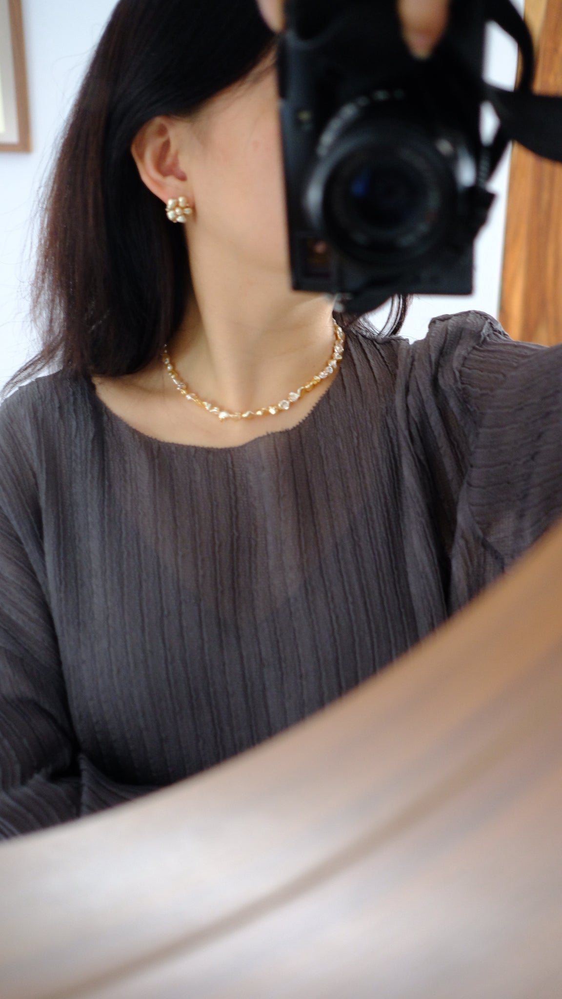 Golden South Sea Pearl Necklace, Keshi, 4-7mm