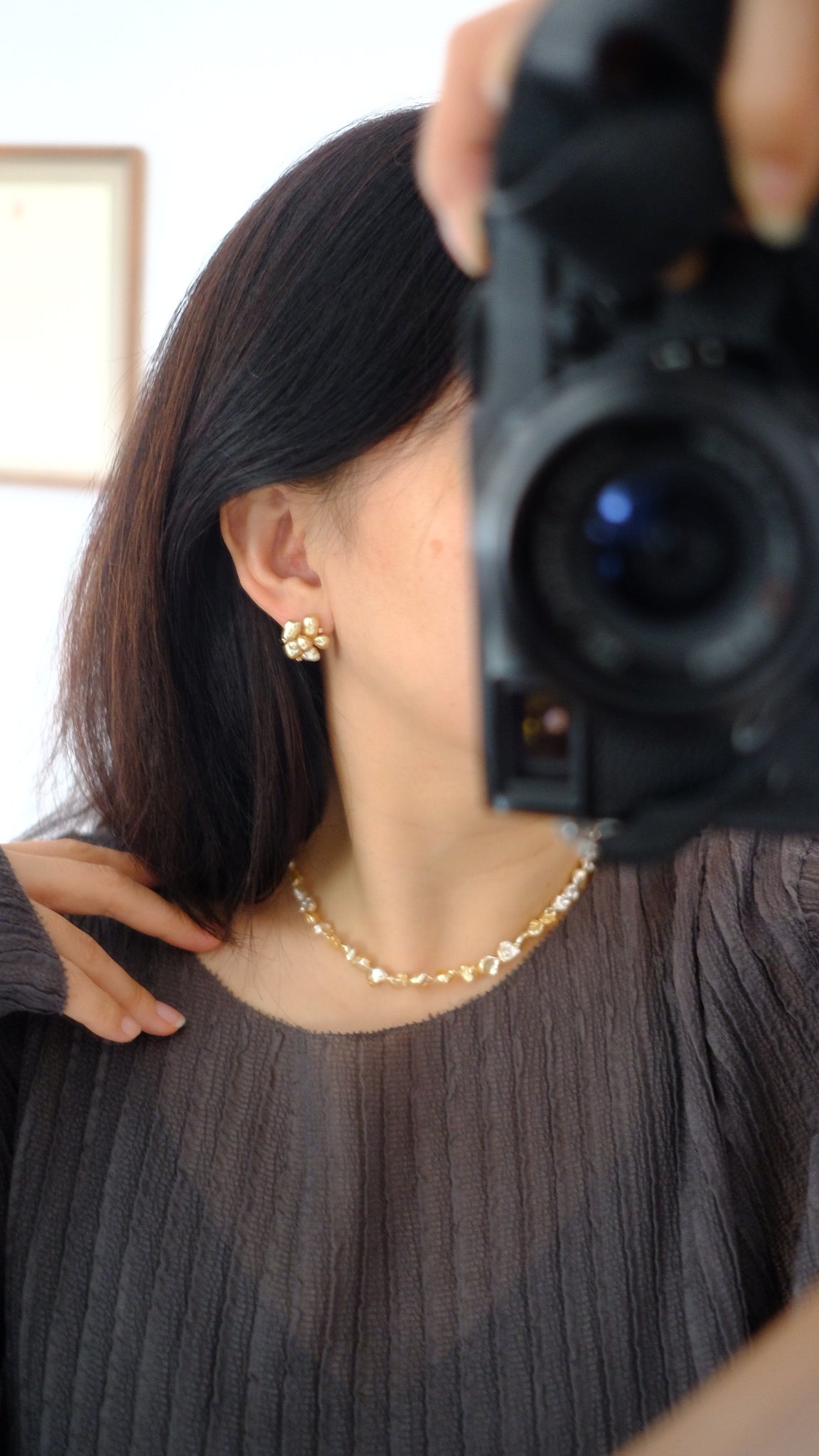 Golden South Sea Pearl Necklace, Keshi, 4-7mm