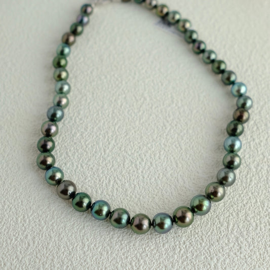 Tahitian Morandi Necklace, 9.1-11.1mm, Pearl Necklace, GUILD Certificate