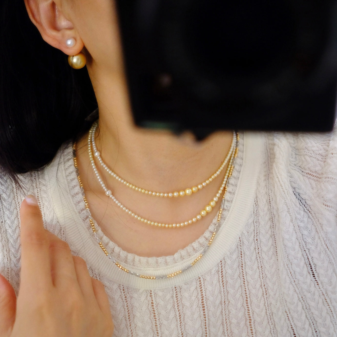 Akoya, 2.5-6mm, Long Pearl Necklace, 80cm, TOP GEM, GRC Certificate