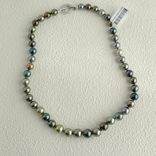 Tahitian Morandi Necklace, 8.2-11mm, Pearl Necklace, GUILD Certificate