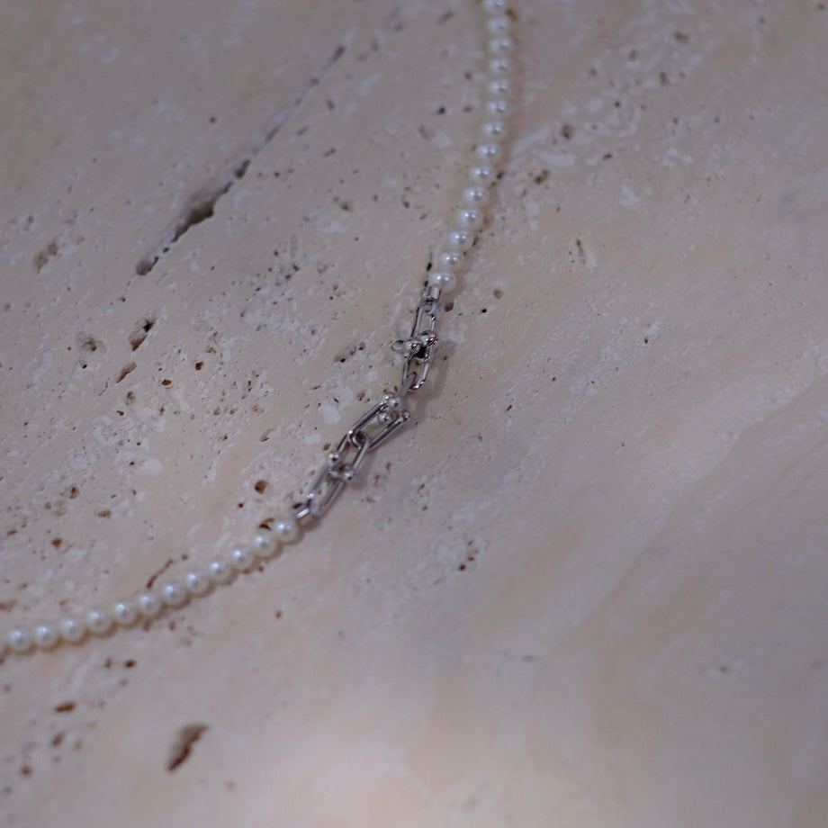 White Freshadama Freshwater Pearl Necklace, 3.5-4mm, 20 Inch