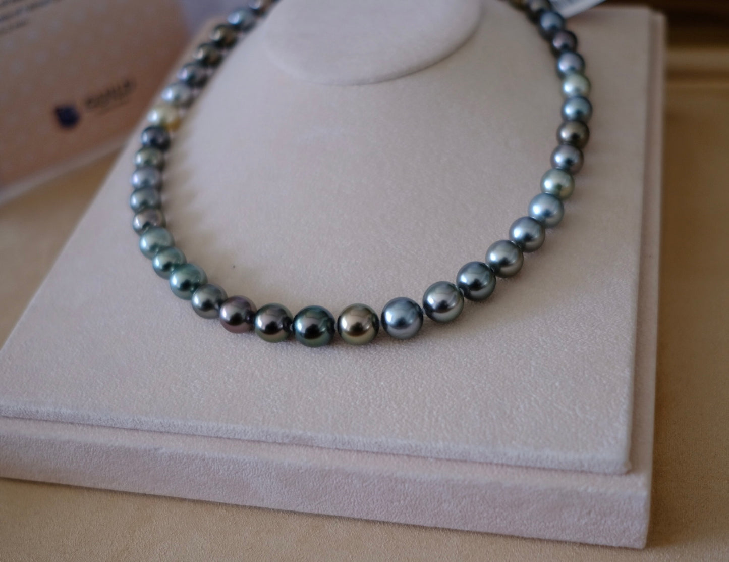 Tahitian Morandi Necklace, 8.2-11mm, Pearl Necklace, GUILD Certificate