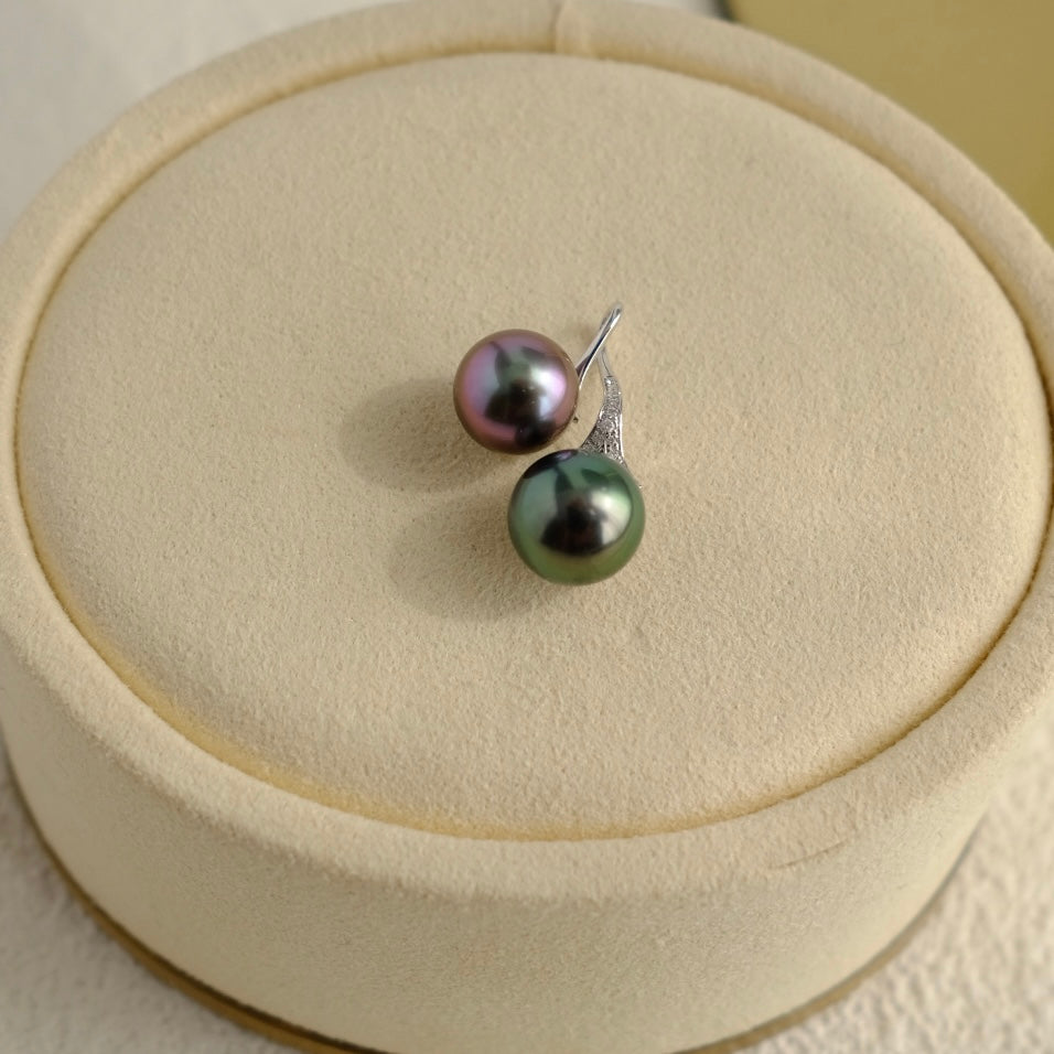 Tahitian Pearl 18K Diamond Pendant, 9.6/10mm