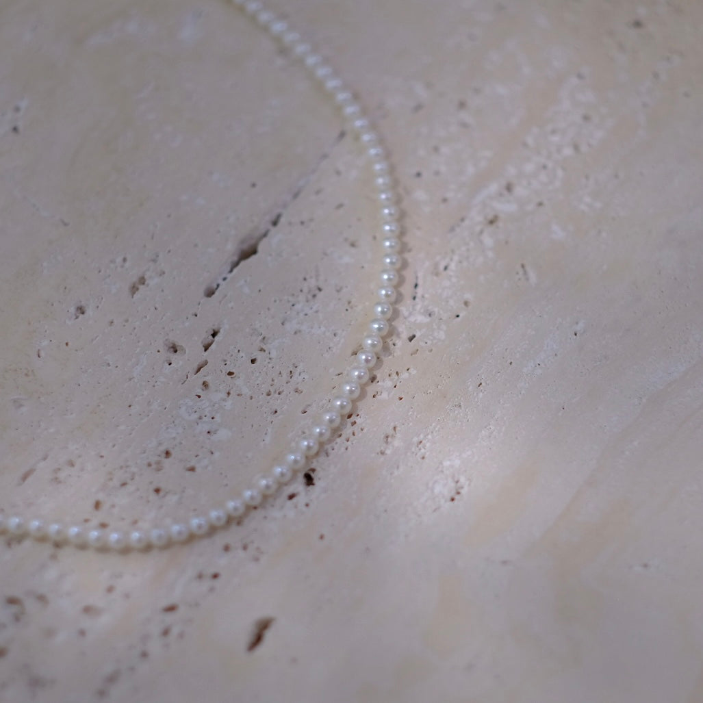 White Freshadama Freshwater Pearl Necklace, 3.5-4mm, 20 Inch