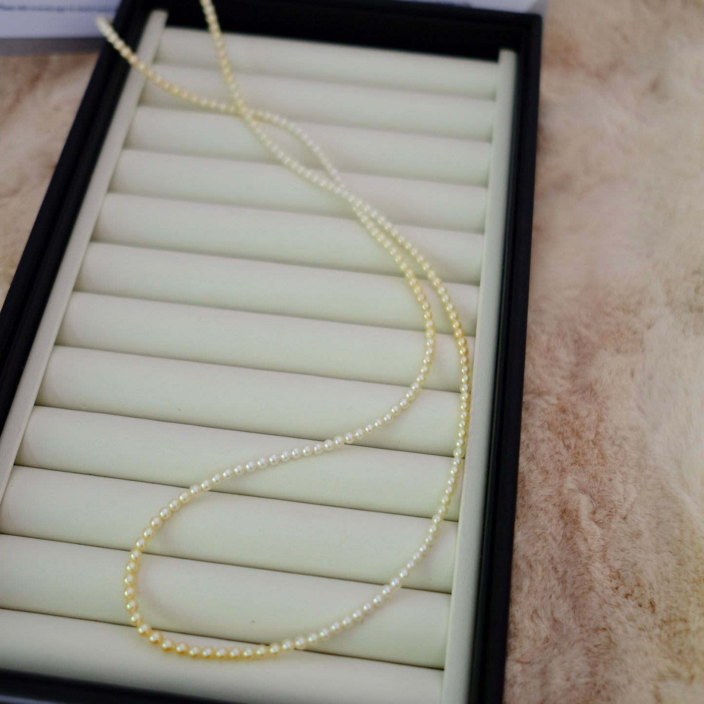 Akoya, 3-4mm, Long Pearl Necklace, 75cm, BEST GEM, GRC Certificate