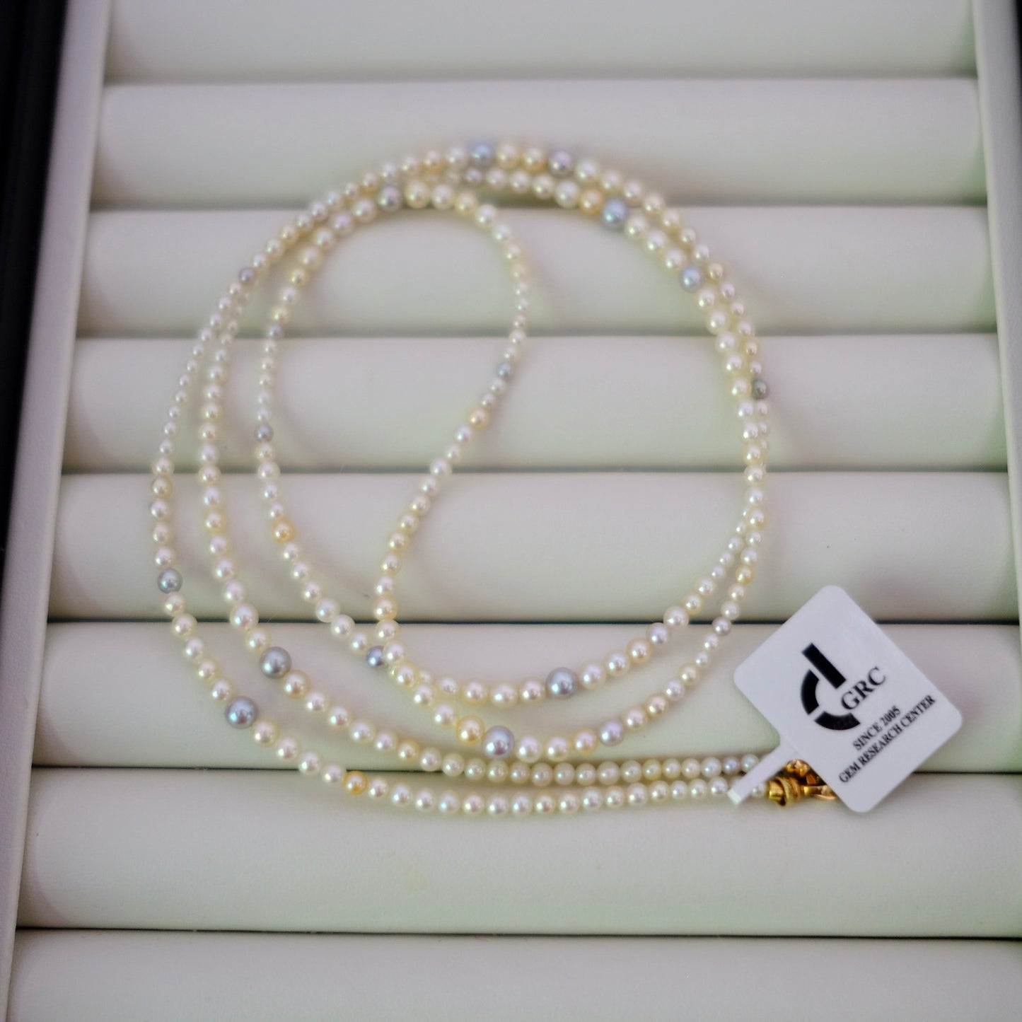 Akoya, 2.5-4.5mm, Long Pearl Necklace, 80cm, BEST GEM, GRC Certificate