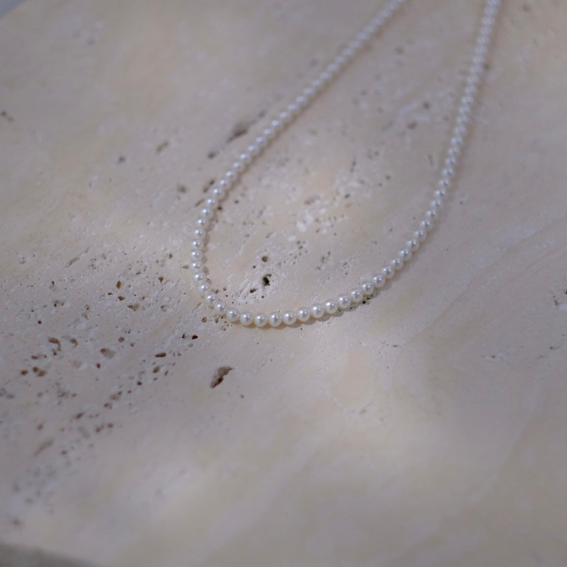 White Freshadama Freshwater Pearl Necklace, 3.5-4mm, 20 Inch