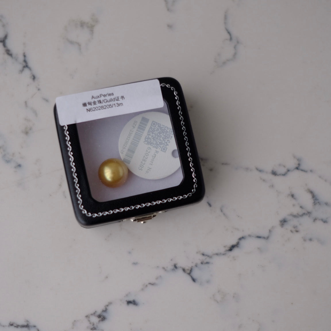Golden South Sea Pearl, 13mm, Loose Pearl, GUILD Certificate