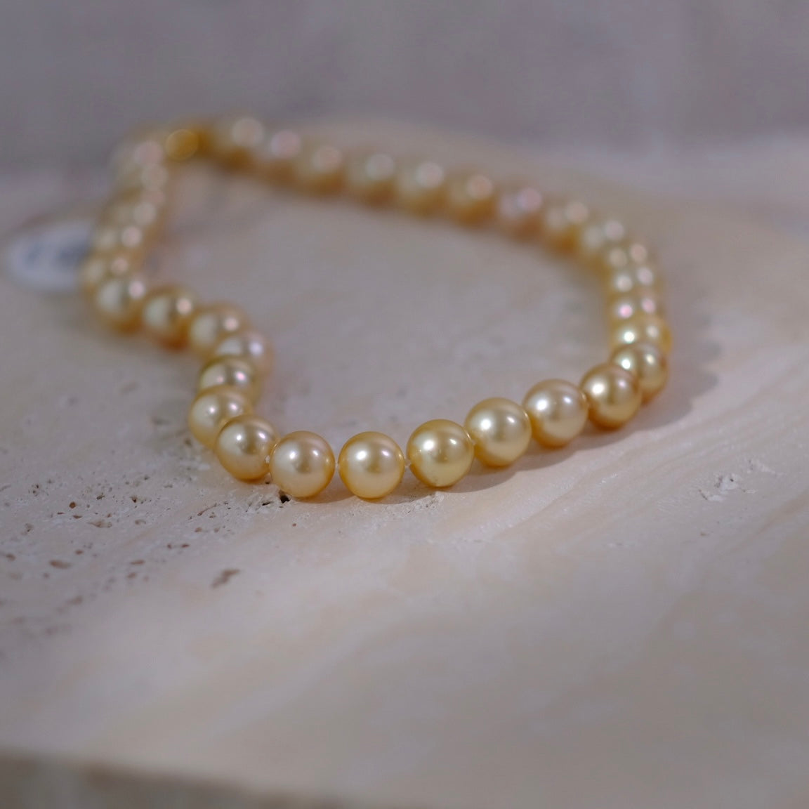 Golden South Sea Pearl Necklace, 11.1-12.7mm, GUILD Certificate
