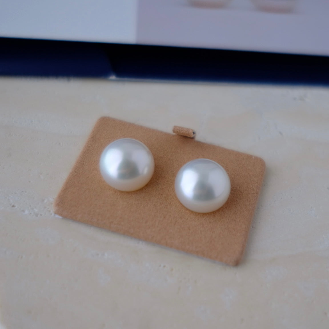 White South Sea Loose Pearl, Pair of Button 14.2*12.7mm, PASPALEY