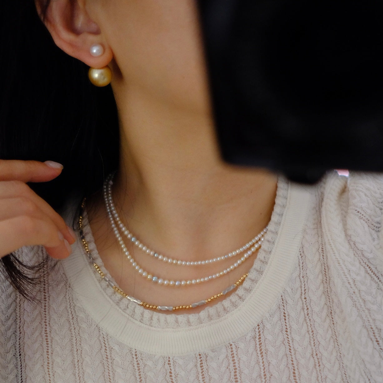 Akoya, 2.5-4.5mm, Long Pearl Necklace, 80cm, BEST GEM, GRC Certificate