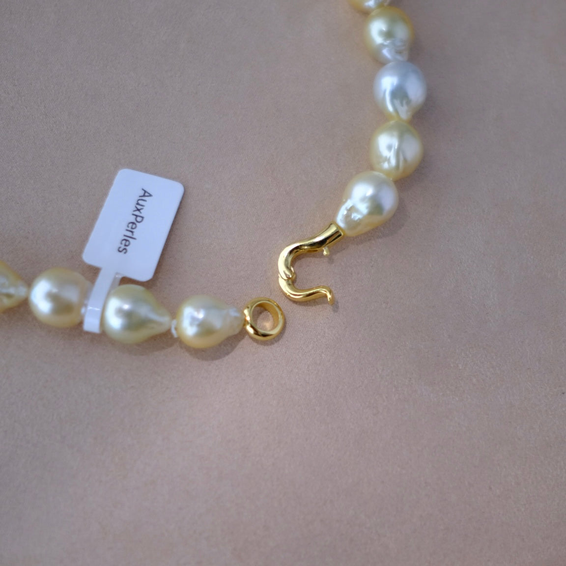 Golden South Sea Pearl Necklace, Baroque, 11.1-14.6mm
