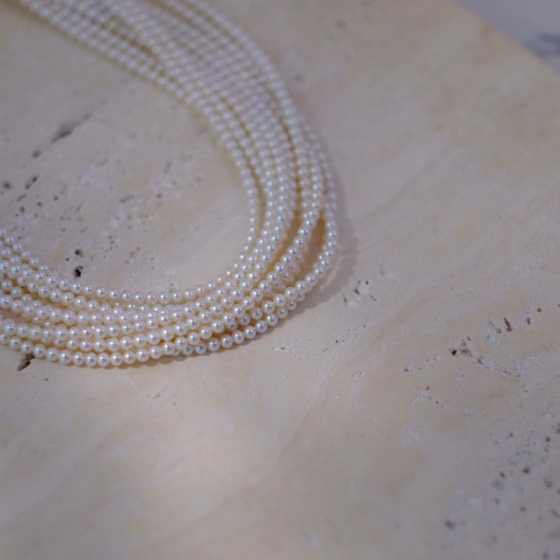 White Freshadama Freshwater Pearl Necklace, 3.5-4mm, 20 Inch