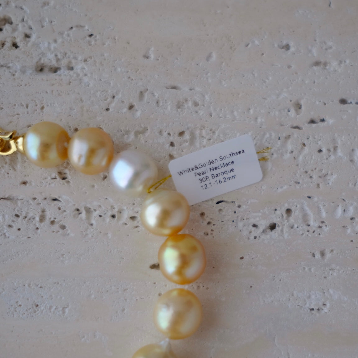 Golden South Sea Pearl Necklace, Baroque, 12.1-16.2mm
