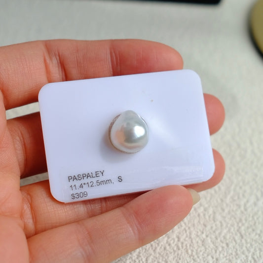 White South Sea Loose Pearl, Single of Rough Baroque 12.5*11.4mm, PASPALEY