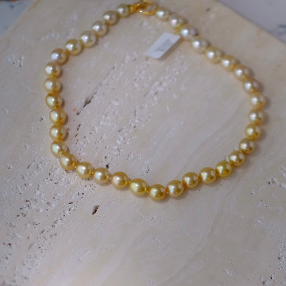 Golden South Sea Pearl Necklace, Baroque, 9.6-11.6mm