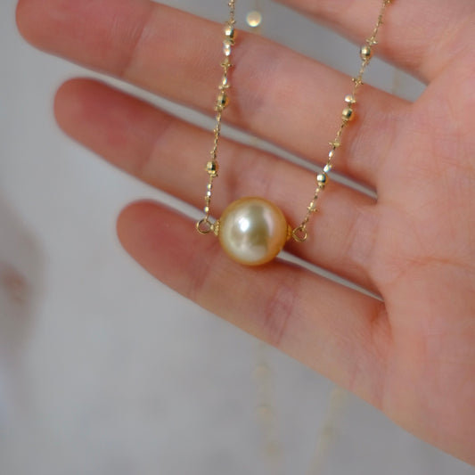Golden South Sea Pearl, 18K Necklace, 11.8mm