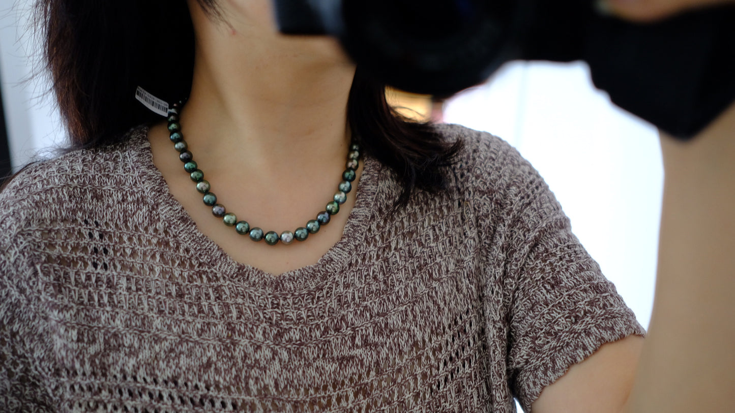 Tahitian Morandi Necklace, 8-9.2mm, Pearl Necklace, GUILD Certificate
