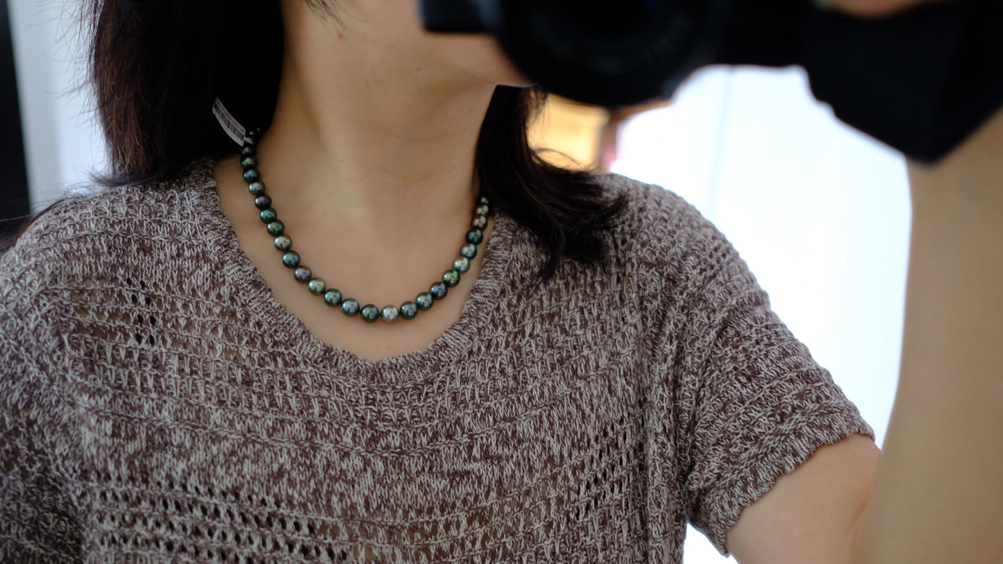 Tahitian Morandi Necklace, 8-9.2mm, Pearl Necklace, GUILD Certificate