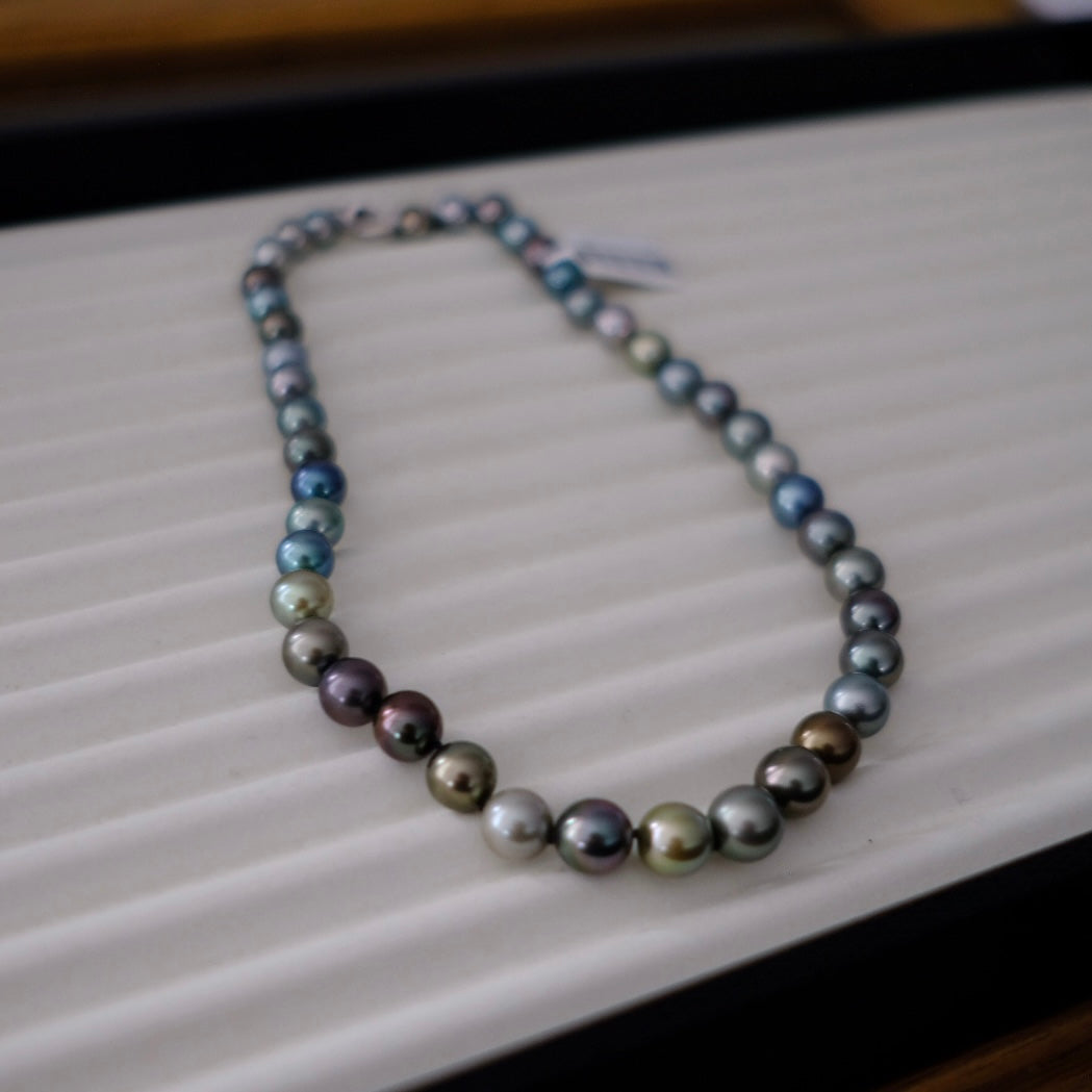 Tahitian Morandi Necklace, 8.3-11mm, Pearl Necklace, GUILD Certificate