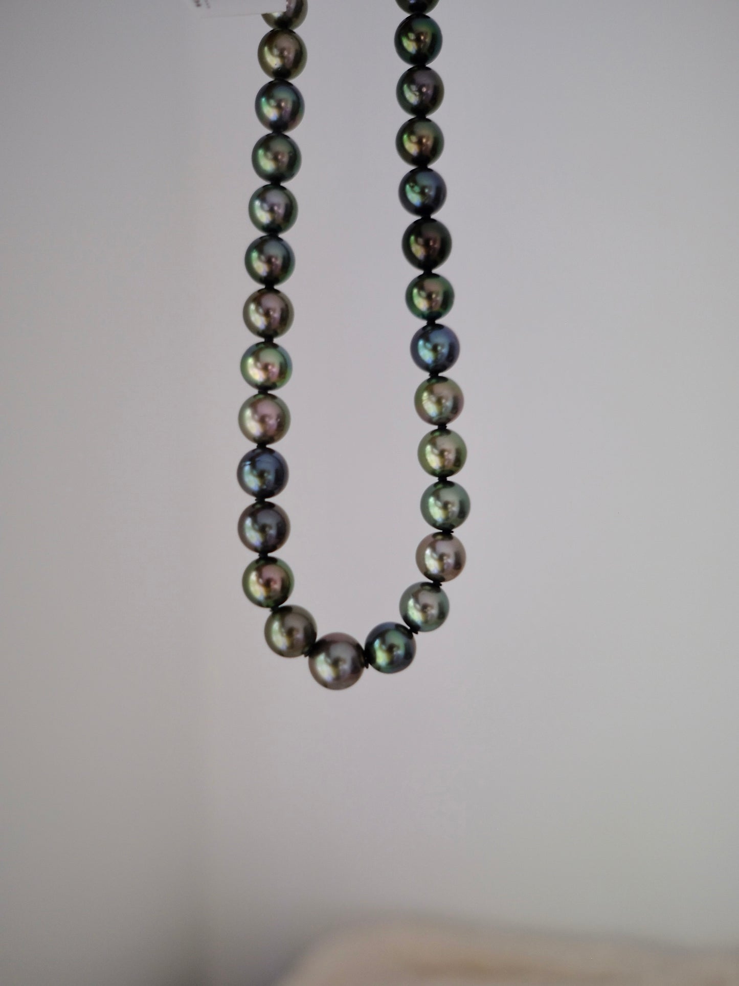 Tahitian Platinum Gray Necklace, 9.1-12.1mm, Pearl Necklace, GUILD Certificate