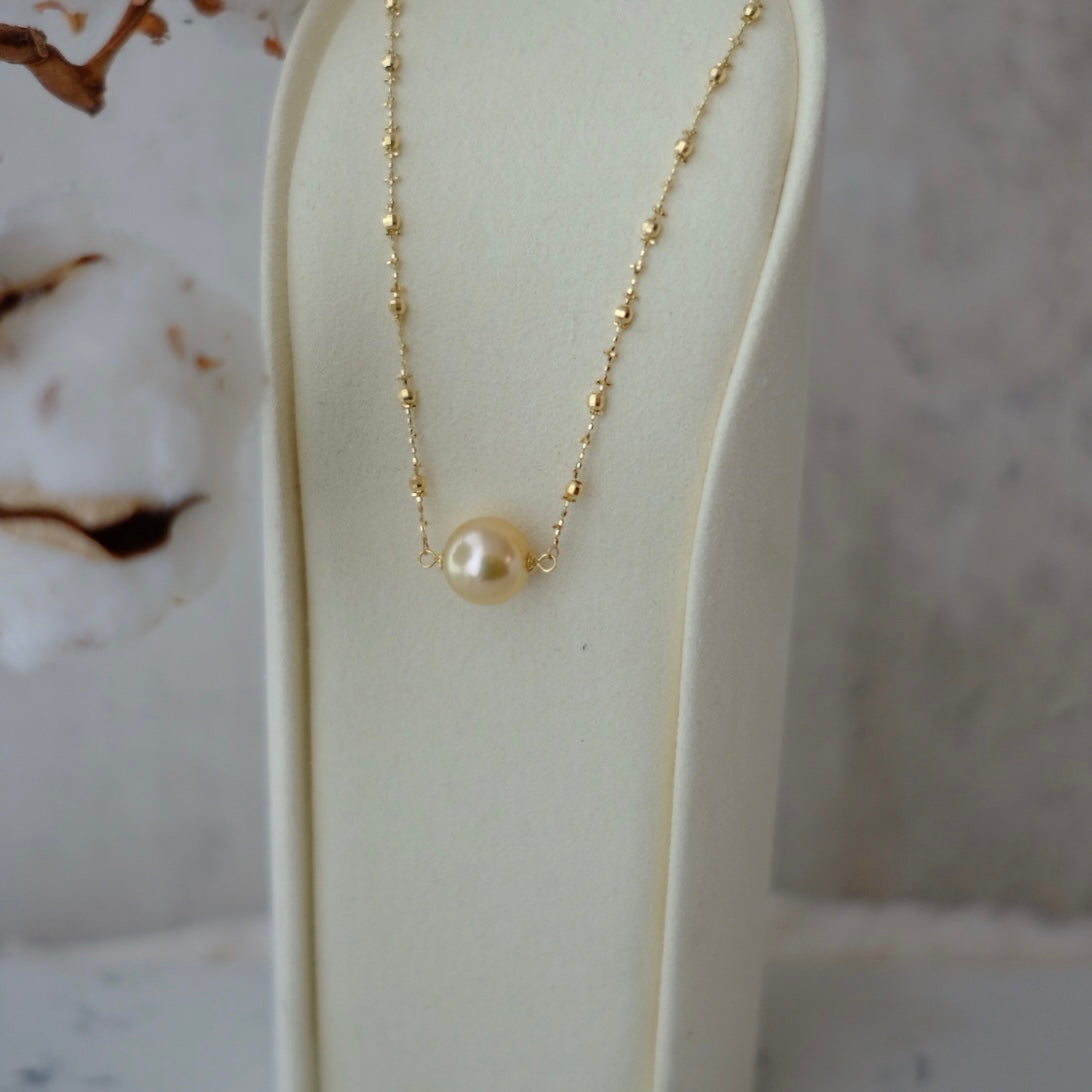 Golden South Sea Pearl, 18K Necklace, 11.8mm