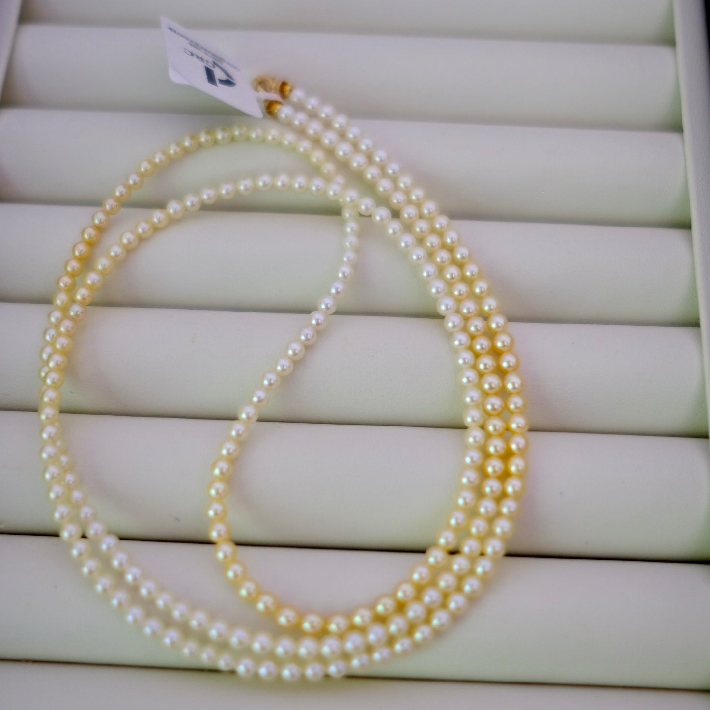 Akoya, 3-4mm, Long Pearl Necklace, 75cm, BEST GEM, GRC Certificate