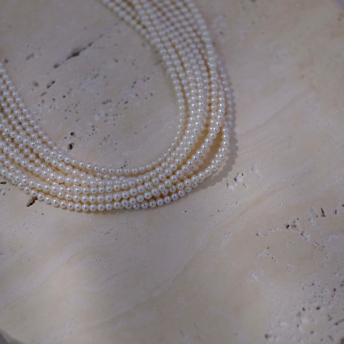 White Freshadama Freshwater Pearl Necklace, 3.5-4mm, 20 Inch