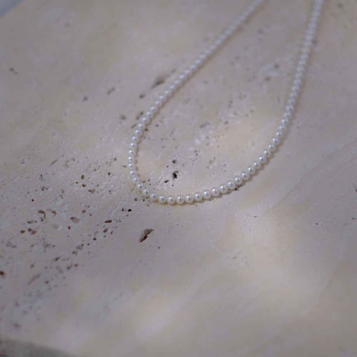 White Freshadama Freshwater Pearl Necklace, 3.5-4mm, 20 Inch