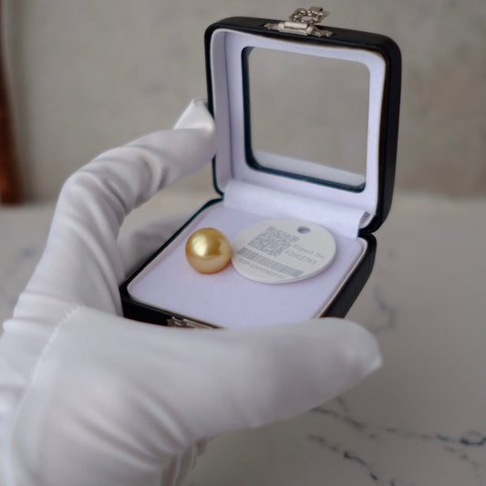 Golden South Sea Pearl, 13.1mm, Loose Pearl, GUILD Certificate
