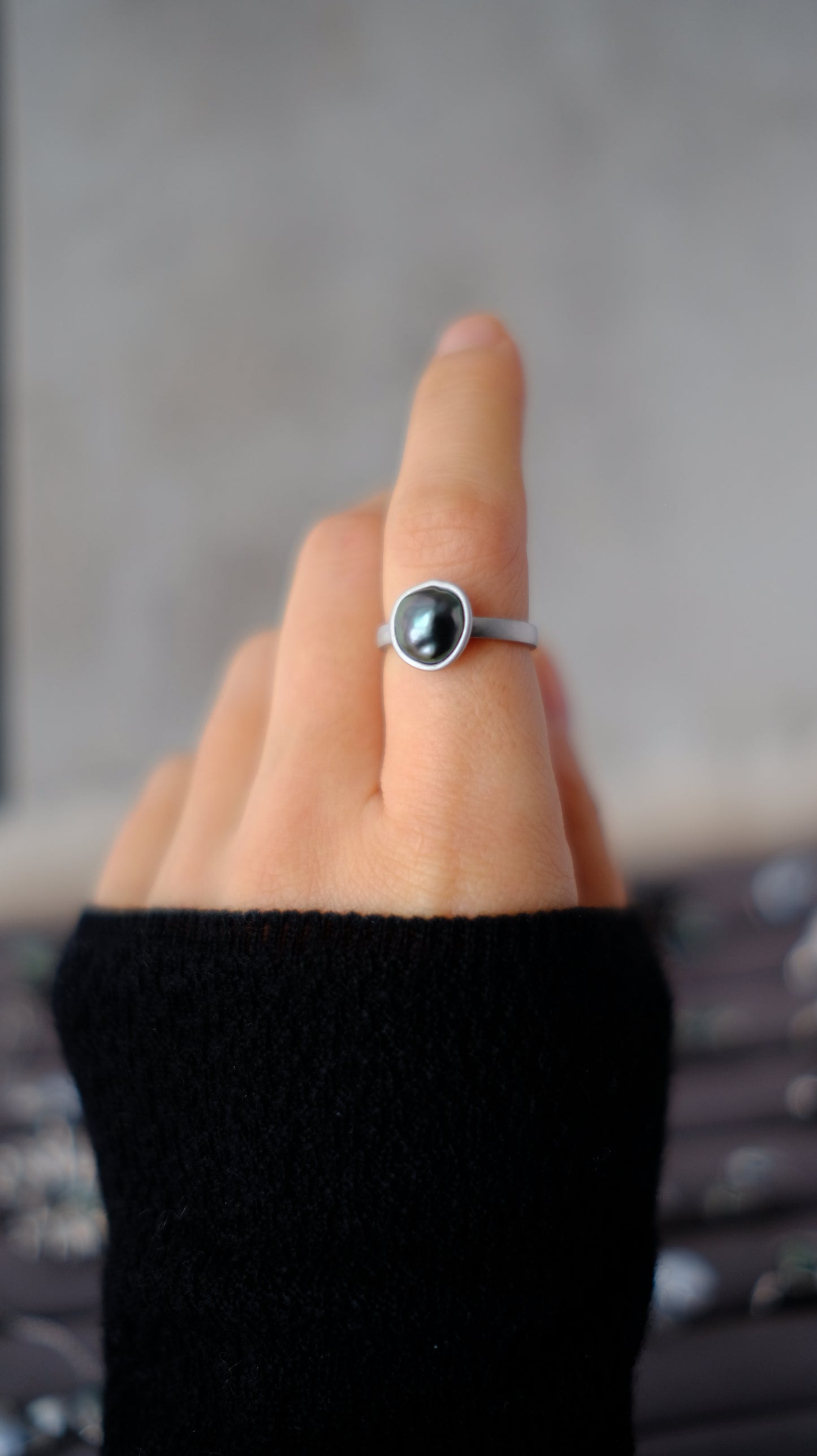 Tahitian Keshi, 8.4*9mm, S925, Pearls Ring