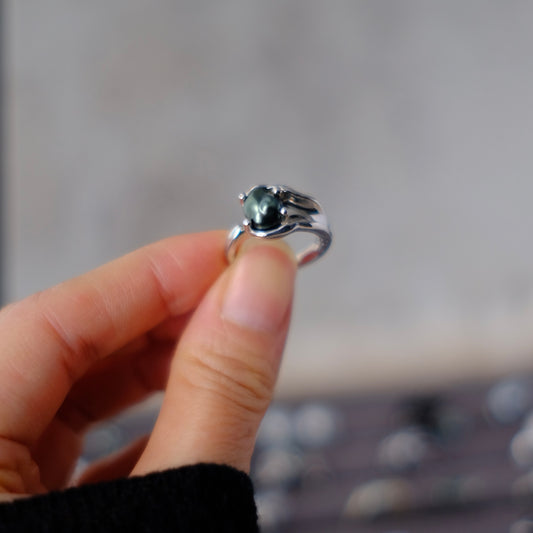Tahitian Keshi, 6.3*7.5mm, S925, Pearls Ring