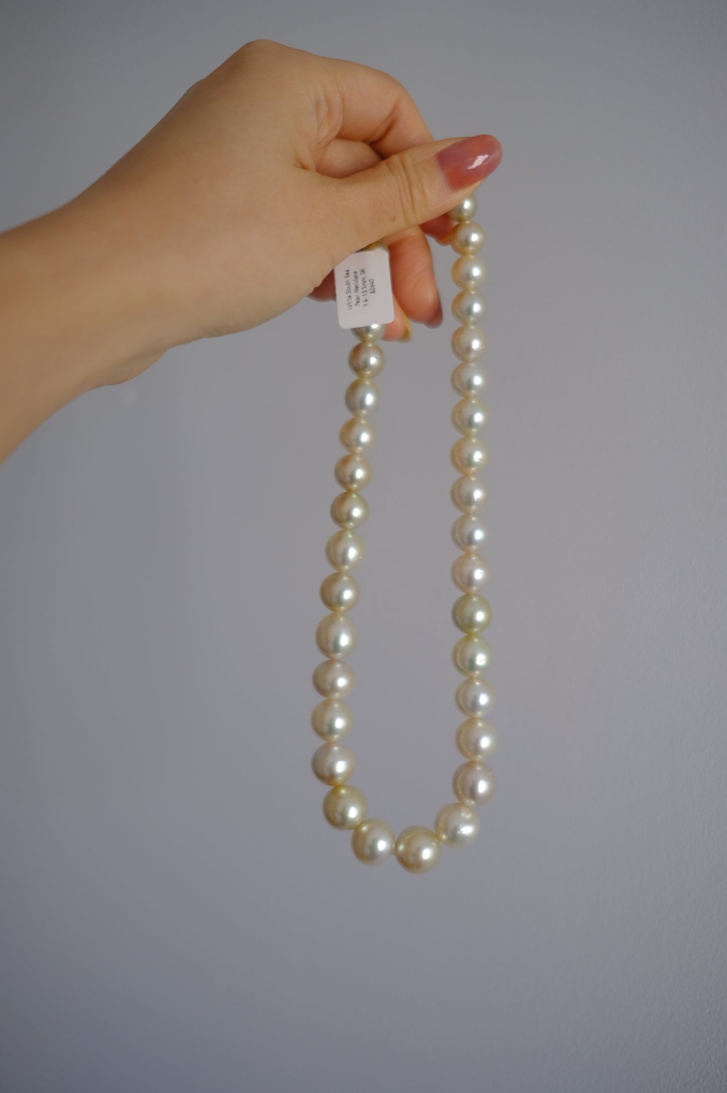 White South Sea Pearl Necklace, 9-13mm, AURORA PHOENIX, PEARL SCIENCE LABORATORY