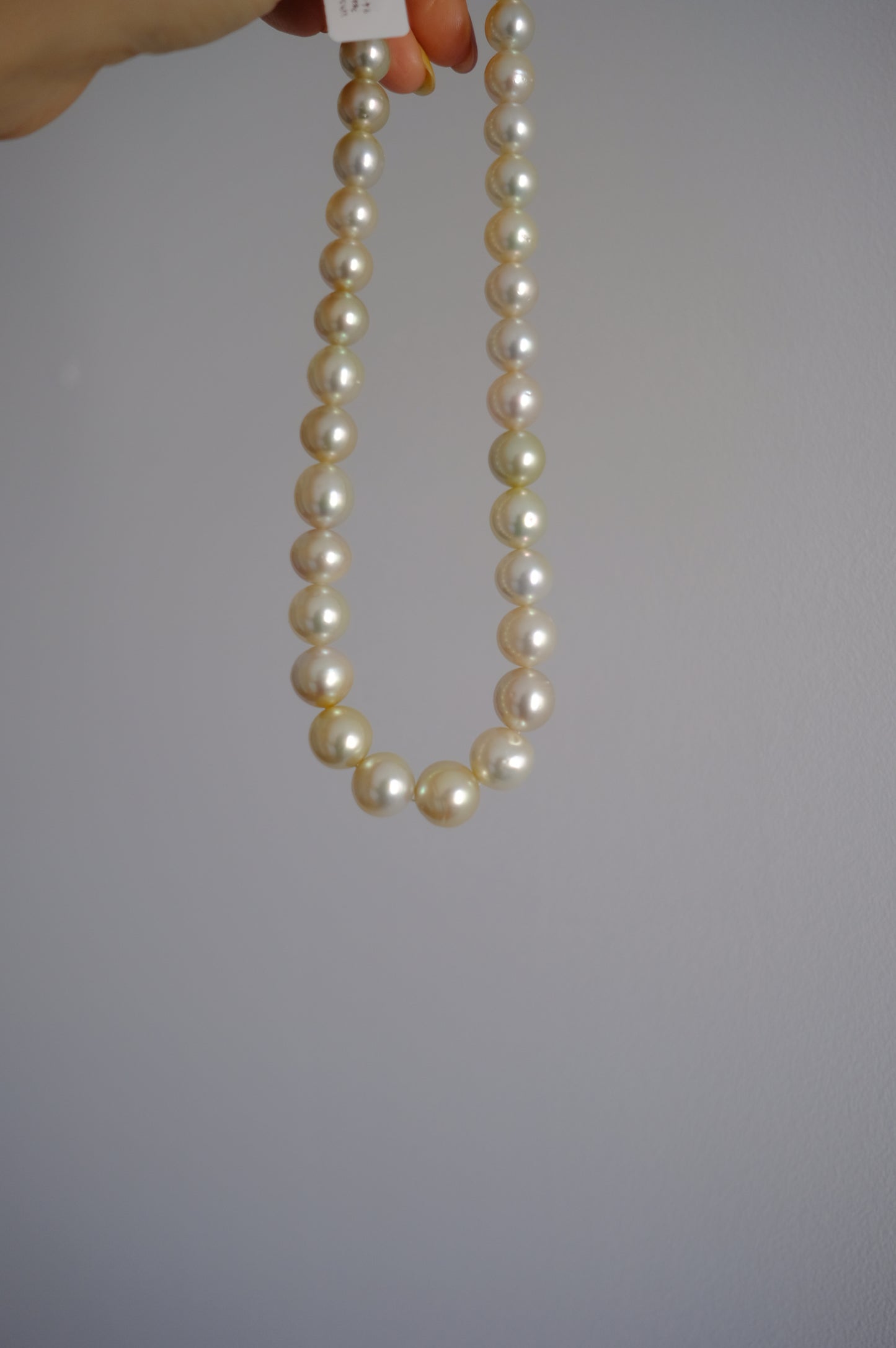 White South Sea Pearl Necklace, 9-13mm, AURORA PHOENIX, PEARL SCIENCE LABORATORY
