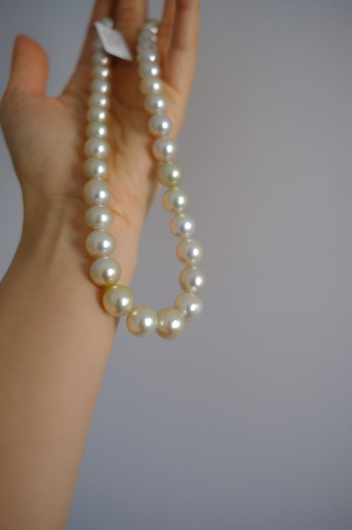 White South Sea Pearl Necklace, 9-13mm, AURORA PHOENIX, PEARL SCIENCE LABORATORY