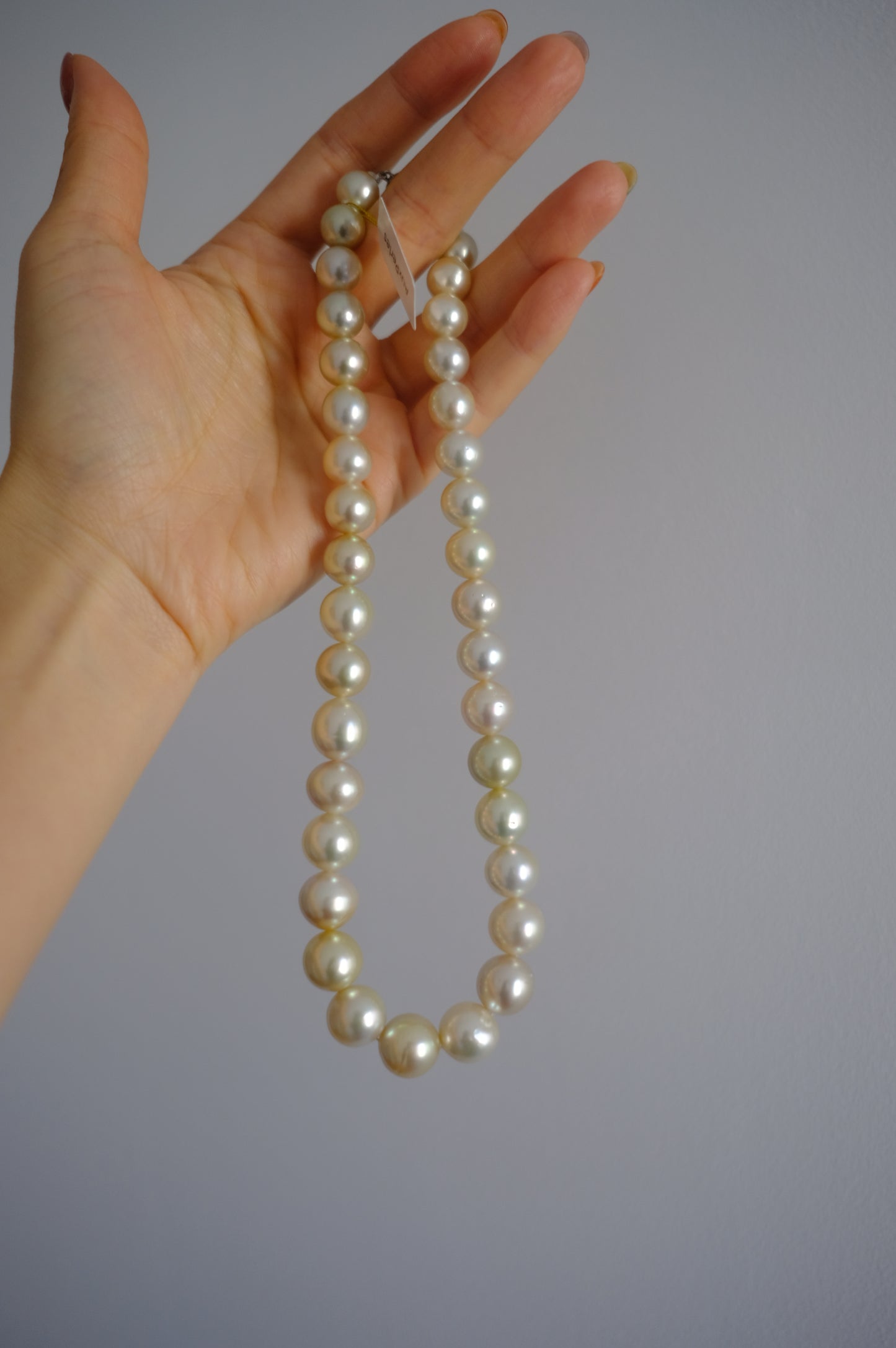 White South Sea Pearl Necklace, 9-13mm, AURORA PHOENIX, PEARL SCIENCE LABORATORY