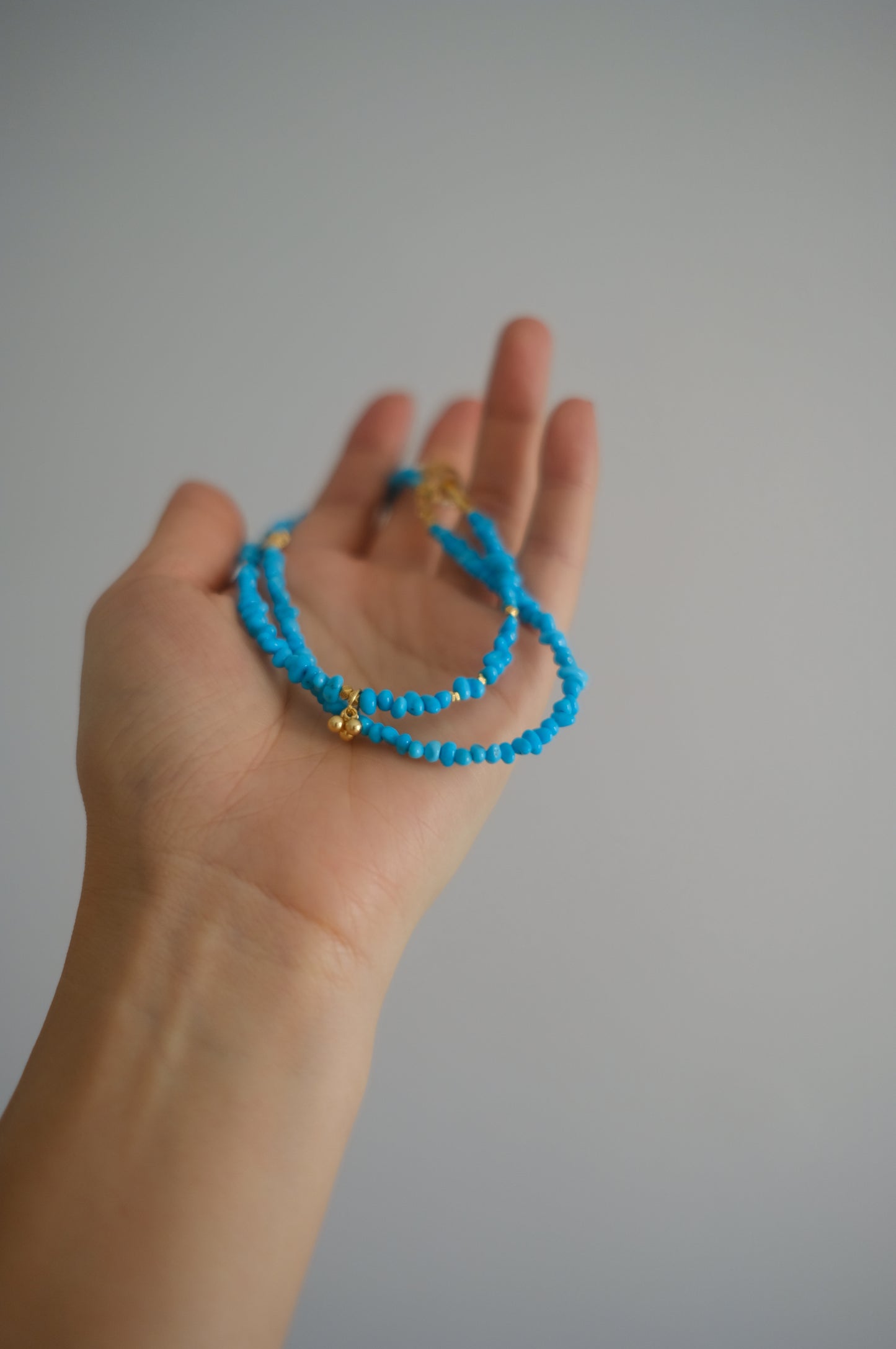 Turquoise Necklace with White Crystal
