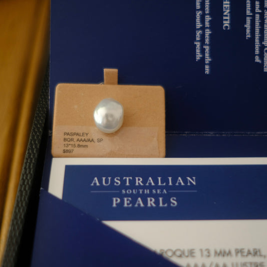 White South Sea Loose Pearl, Baroque 13*15.8mm, PASPALEY