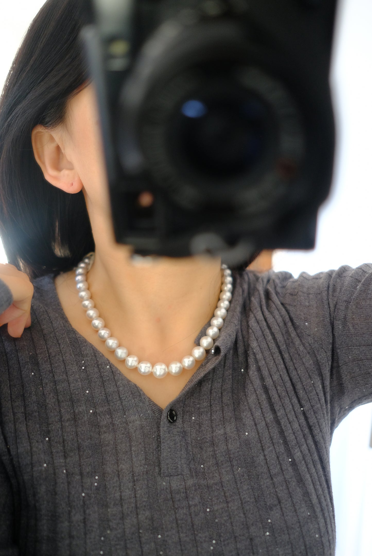 White South Sea Pearl Necklace, 8.85-12.4mm, Pearls Necklace, TOP GEM, Aurora Phoenix