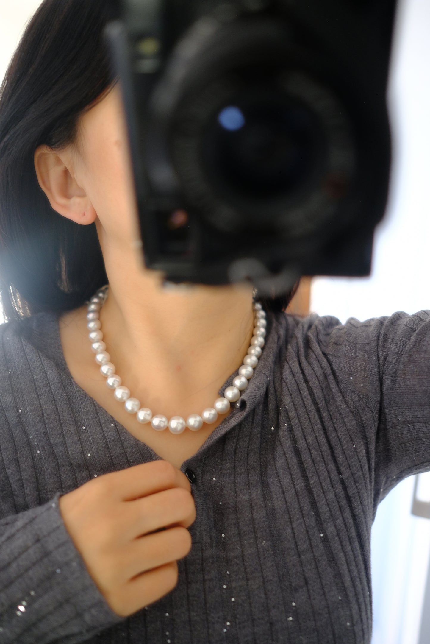 White South Sea Pearl Necklace, 8.85-12.4mm, Pearls Necklace, TOP GEM, Aurora Phoenix
