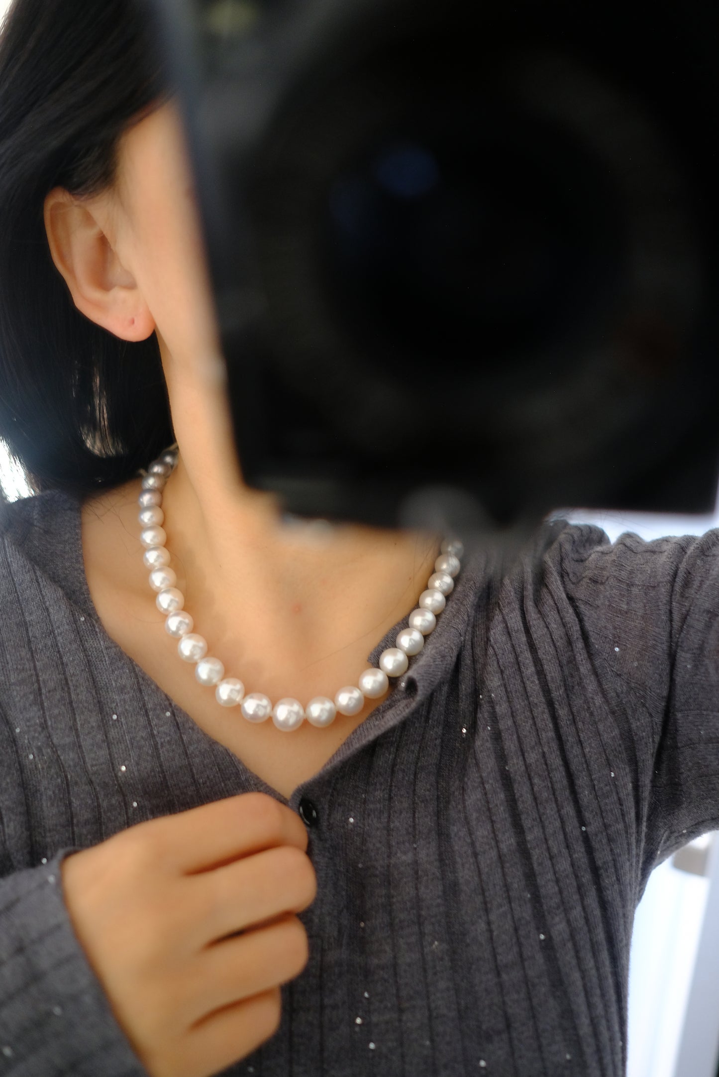 White South Sea Pearl Necklace, 8.85-12.4mm, Pearls Necklace, TOP GEM, Aurora Phoenix