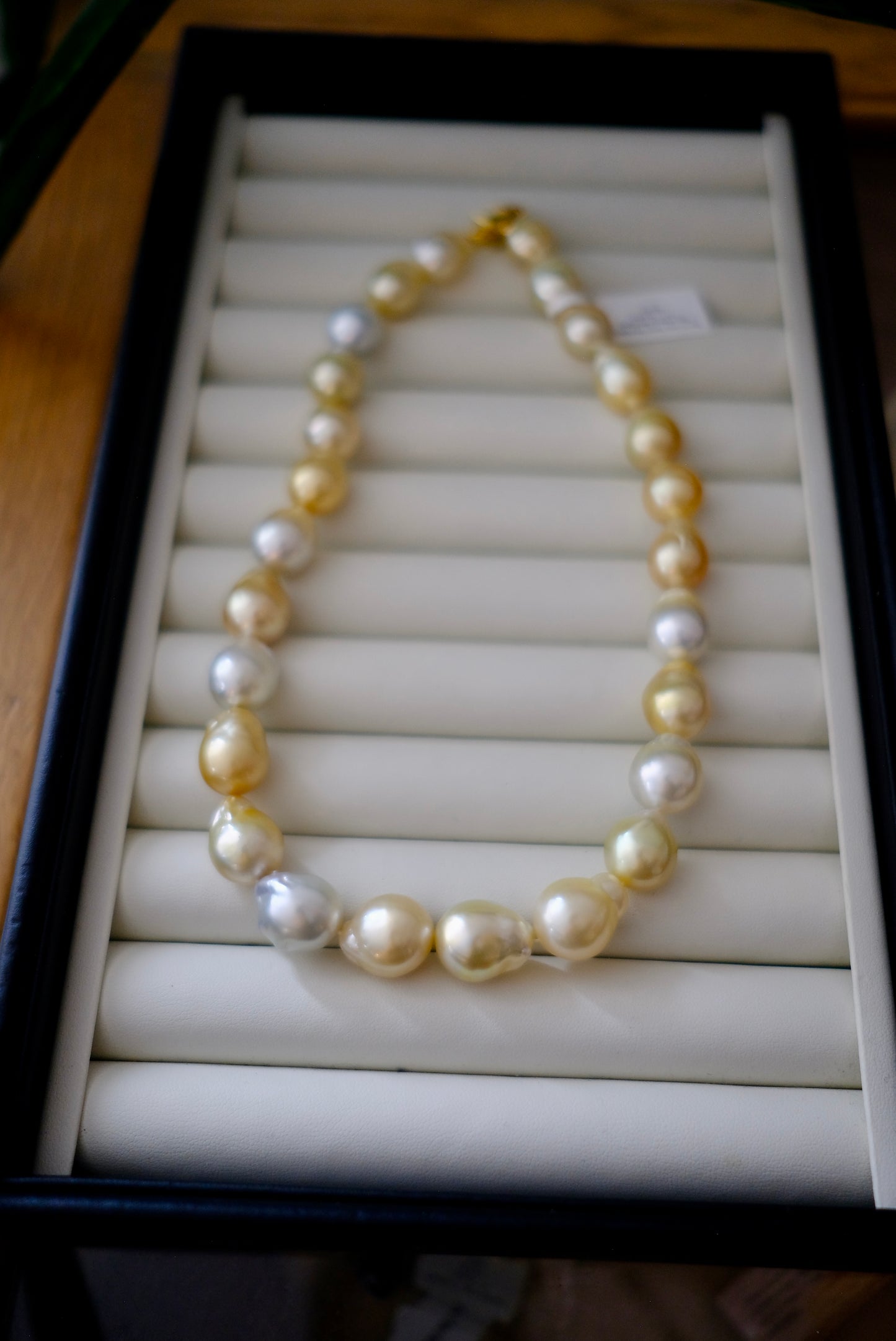 Golden South Sea Pearl Necklace, Baroque, 11.1-14.6mm