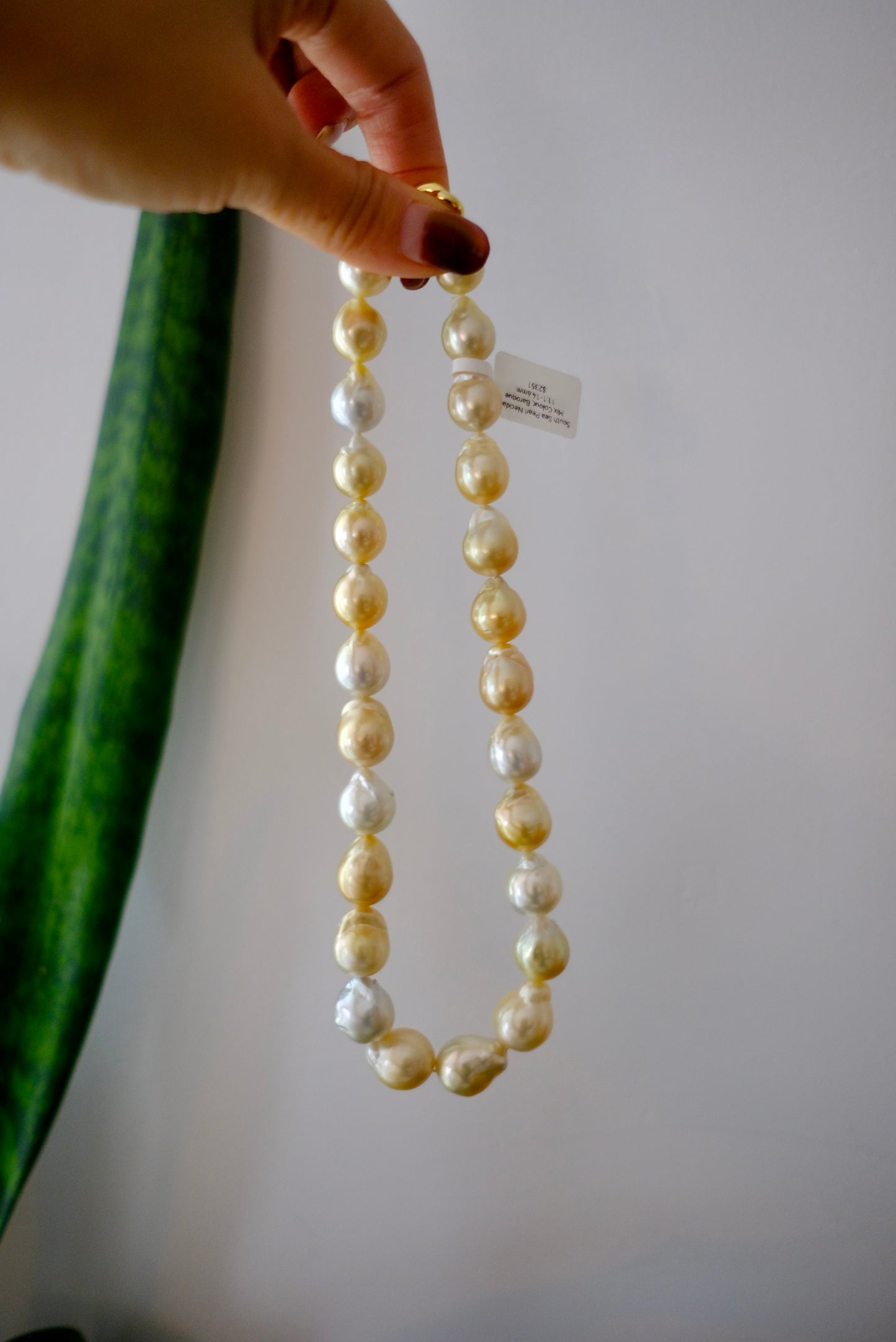 Golden South Sea Pearl Necklace, Baroque, 11.1-14.6mm